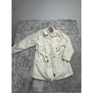 Current Seen Coat Women's Size‎ Medium White Zipper Button Vintage Pockets